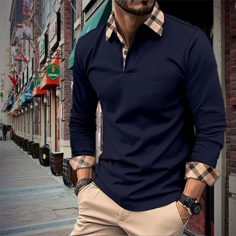 Men's Clothing Lapel Fashion Slim Men's T-shirt Polo Shirt