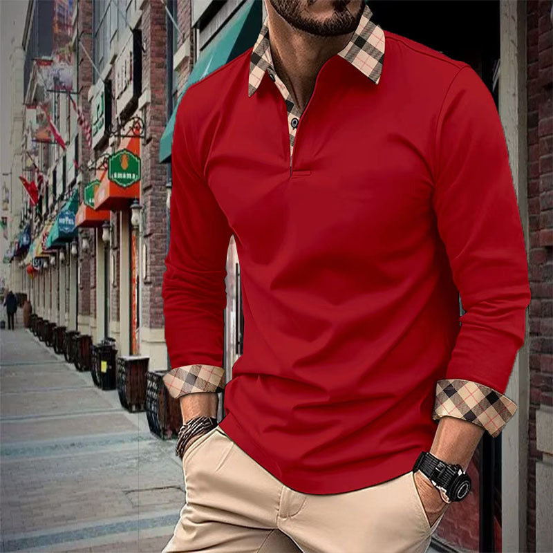 Men's Clothing Lapel Fashion Slim Men's T-shirt Polo Shirt