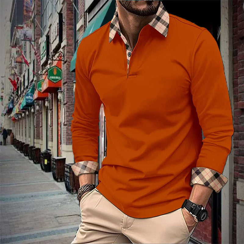 Men's Clothing Lapel Fashion Slim Men's T-shirt Polo Shirt