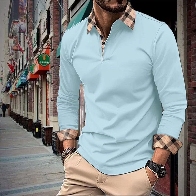 Men's Clothing Lapel Fashion Slim Men's T-shirt Polo Shirt