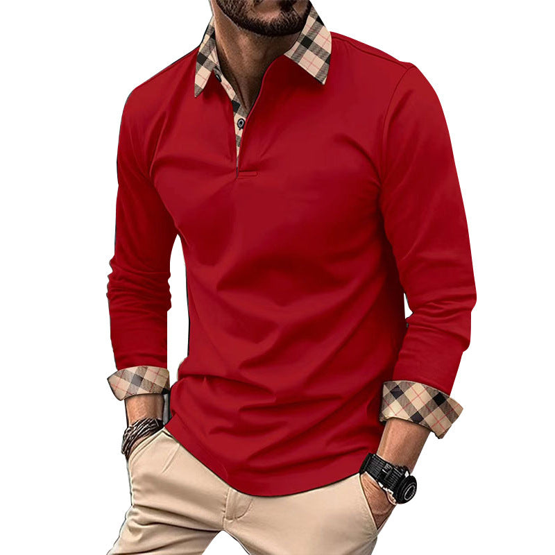 Men's Clothing Lapel Fashion Slim Men's T-shirt Polo Shirt